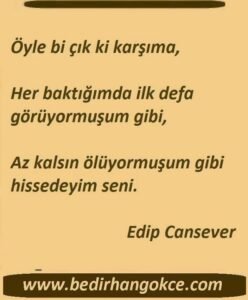 Öyle bi çık ki karşıma, her baktığımda
ilk defa görüyormuşum gibi…