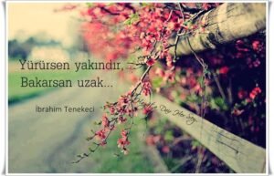 “Yürürsen yakındır, bakarsan uzak.”

İbrahim Tenekeci