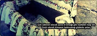 Çok zahmet olacak sana. El emeği göz nurlarını boş ver. Çeyiz olarak kimseye bakmamış gözlerin yeter.
