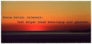 Sonra birini özlersin. Yedi milyar insan buharlaşıp uçar gözünden