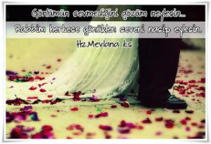Gönlümün sevmediğini gözüm neylesin ..  Rabbim herkese gönülden seveni nasip eylesin..!   – Mevlana Celaleddin Rumi