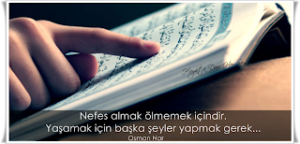 Nefes almak ölmemek içindir. Yaşamak için başka şeyler yapmak gerek…  Osman Nar