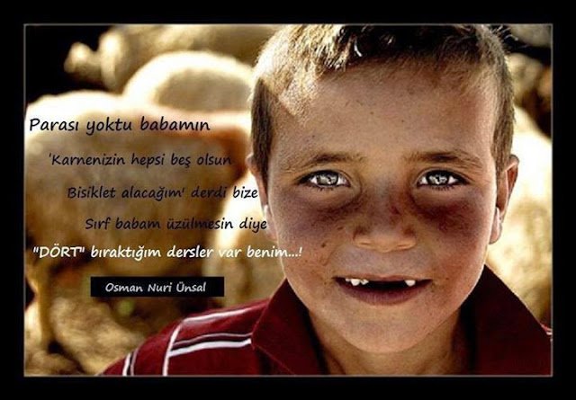 Parası yoktu babamın
'Karnenizin hepsi beş olsun, bisiklet alacağım' derdi.. O.Nuri Ünsal