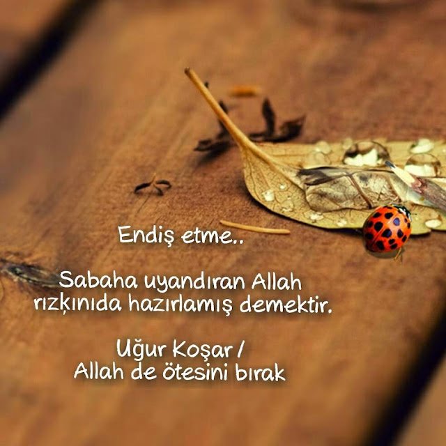 Endişe etme.. Sabaha uyandıran Allah rızkınıda hazırlanmış demektir. – Uğur Koşar