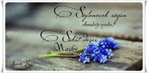 Söylenecek sözün olmadığı yerde, Sûkut düşer nasibe…  Faruk Yiğit