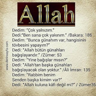 Dedim: “Rabbim benim Senden başka kimim var?” Dedi: “Allah kuluna kâfi değil mi?” / Zümer36