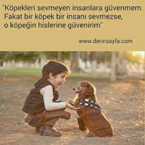 “Köpekleri sevmeyen insanlara güvenmem. Fakat bir köpek bir insanı sevmezse, o köpeğin hislerine güvenirim”
