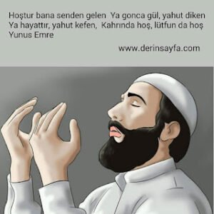 Hoştur bana senden gelen Ya gonca gül, yahut diken Ya hayattır, yahut kefen..  Yunus Emre