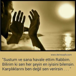 “Sustum ve sana havale ettim Rabbim. Bilirim ki sen her şeyin en iyisini bilensin. Karşılıklarını ben değil sen verirsin..”
