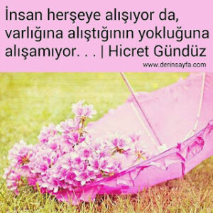“İnsan herşeye alışıyorda; Varlığına alıştığı kişinin, yokluğuna alışamıyor…” Hicret Gündüz
