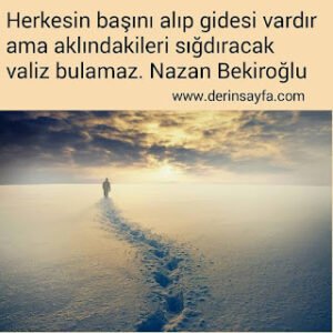 Herkesin başını alıp gidesi vardır ama aklındakileri sığdıracak valiz bulamaz. Nazan Bekiroğlu