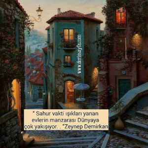 Sahur vakti ışıkları yanan evlerin manzarası Dünyaya çok yakışıyor. .  Zeynep Demirkan