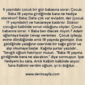 Baba 18 yaşıma girdiğimdebana nehediye alacaksın?