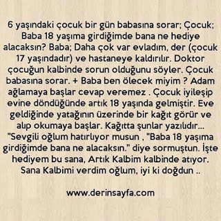 Baba 18 yaşıma girdiğimdebana nehediye alacaksın?