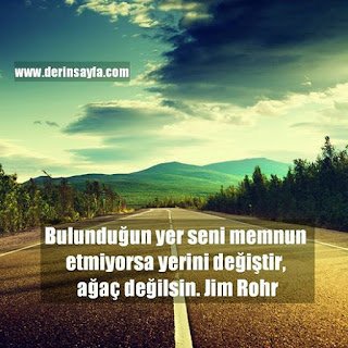 Bulunduğun yer seni memnun etmiyorsa yerini değiştir, ağaç değilsin