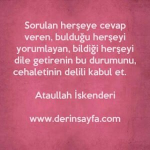 Ataullah İskenderi sözleri