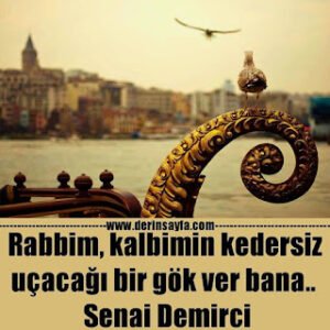 Rabbim, kalbimin kedersiz uçacağı bir gök ver bana.. Senai Demirci