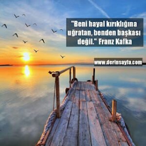 Beni hayal kırıklığına uğratan, benden başkası değil. –  Franz Kafka