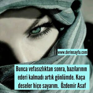 Bunca vefasızlıktan sonra, bazılarının ederi kalmadı artık gönlümde. Kaça deseler hiçe sayarım. Özdemir Asaf