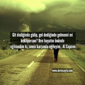 Git dediğinde gidip, gel dediğinde gelmemi mi bekliyorsun? Ben hayatın önünde eğilmedim ki, senin karşında.. Al Capone