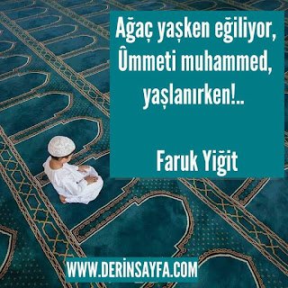 Ağaç yaşken eğiliyor, Ûmmeti muhammed, yaşlanırken!..