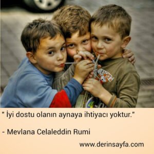 " İyi dostu olanın aynaya ihtiyacı yoktur."

– Mevlana Celaleddin Rumi