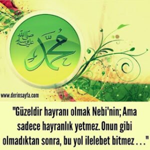 “Güzeldir hayranı olmak Nebi’nin; Ama sadece hayranlık yetmez. Onun gibi olmadıktan sonra, bu yol ilelebet bitmez…”