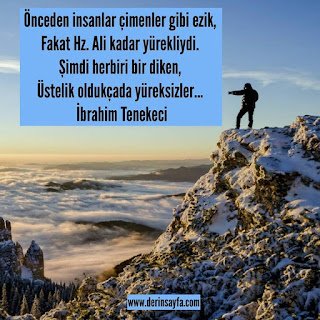 Önceden insanlar çimenler gibi ezik, Fakat Hz. Ali kadar yürekliydi. Şimdi herbiri bir diken