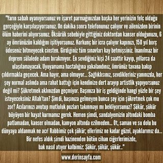“Yarın sabah uyanıyorsunuz ve işaretparmağınızdan başka her yerinizinfelç olduğu. .”