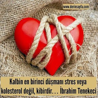 Kalbin en birinci düşmanı stres veya kolesterol değil, kibirdir. . .  İbrahim Tenekeci