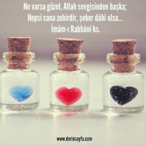 Ne varsa güzel, Allah sevgisinden başka; Hepsi cana zehirdir, şeker dahi olsa…  İmam