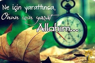 Ne için yarattınsa, Onun için yaşat Allah’ım. .