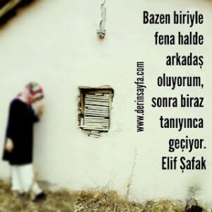 Bazen biriyle fena halde arkadaş oluyorum, sonra biraz tanıyınca geçiyor. – Elif Şafak