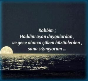 Rabbim haddini aşan duygulardan,
ve gece olunca çöken hüzünlerden…