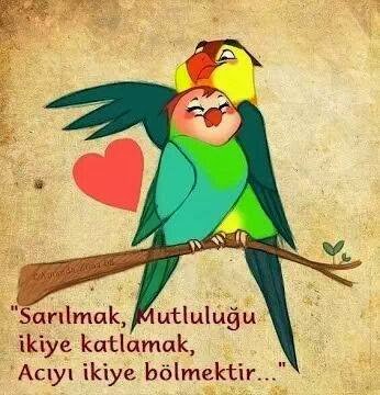 Sarılmak, mutluluğu ikiye katlamak;
Acıyı ikiye bölmektir…