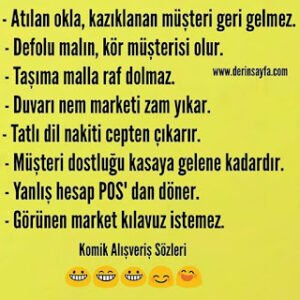 Espirili komik alışveriş sözleri