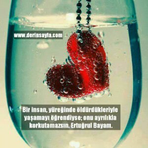Bir insan, yüreğinde öldürdükleriyle yaşamayı öğrendiyse; onu ayrılıkla korkutamazsın. Ertuğrul Bayam.