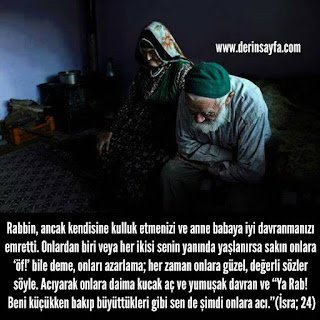 Rabbin, ancak kendisine kulluk etmenizi ve anne babaya iyi davranmanızı emretti. (İsra; 24)