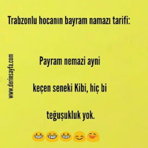 Trabzonlu hocanın bayram namazı tarifi: Payram nemazi ayni keçen seneki kibi, hiç bi teğuşukluk yok. :))