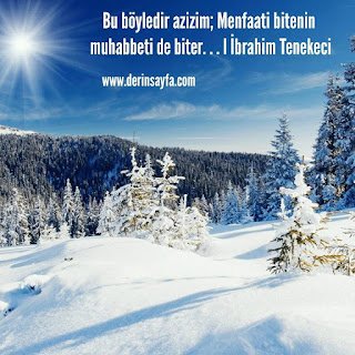 Bu böyledir azizim; Menfaati bitenin muhabbeti de biter. . . l İbrahim Tenekeci