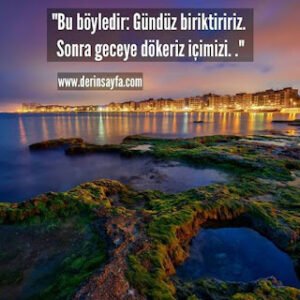 “Bu böyledir: Gündüz biriktiririz. Sonra geceye dökeriz içimizi. .”