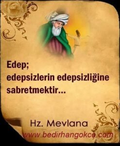 Edep; Edepsizlerin edepsizliğine sabretmektir!… (Hz.Mevlana)