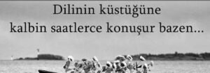 "Dilinin küstüğüne, kalbin saatlerce
konuşur. .."