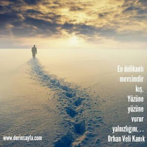 En delikanlı mevsimdir kış. Yüzüne yüzüne vurur yalnızlığını. . . Orhan Veli Kanık