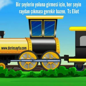 Bir şeylerin yoluna girmesi için, her şeyin raydan çıkması gerekir bazen. Ts Eliot