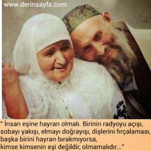 " İnsan eşine hayran olmalı.
Birinin radyoyu açışı,
sobayı yakışı,
elmayı doğrayışı.."