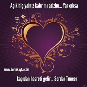 Aşık hiç yalnız kalır mı azizim… Yar çıksa kapıdan hasreti gelir… Serdar Tuncer