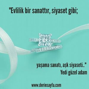 “Evlilik bir sanattır, siyaset gibi; yaşama sanatı, aşk siyaseti..” Yedi güzel adam