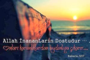 "Allah İnananların Dostudur,
Onları Karanlıklardan Aydınlığa
Çıkarır…"
– Bakara 257