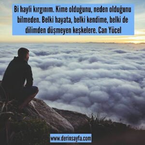 Bi hayli kırgınım. Kime olduğunu, neden olduğunu bilmeden. Belki hayata, belki kendime.. Can Yücel